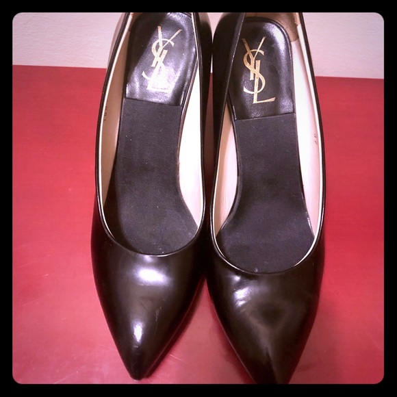 YSL wooden heel black pumps - Picture 1 of 6